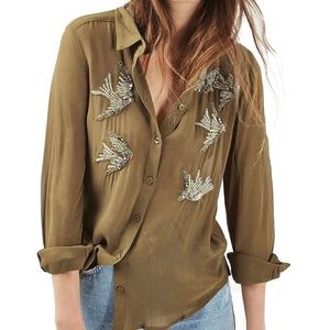 Chiffon button down blouse